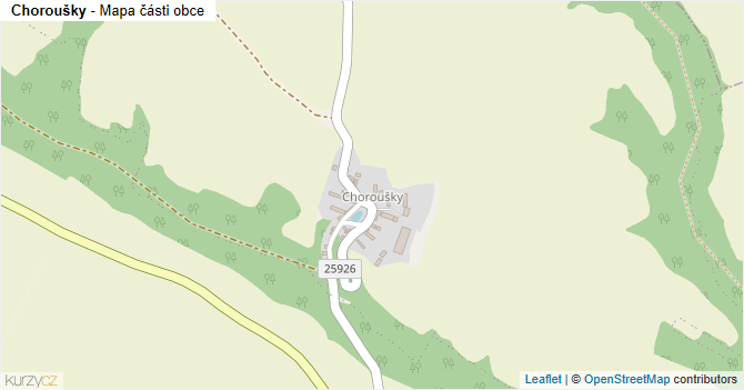 Choroušky - mapa části obce
