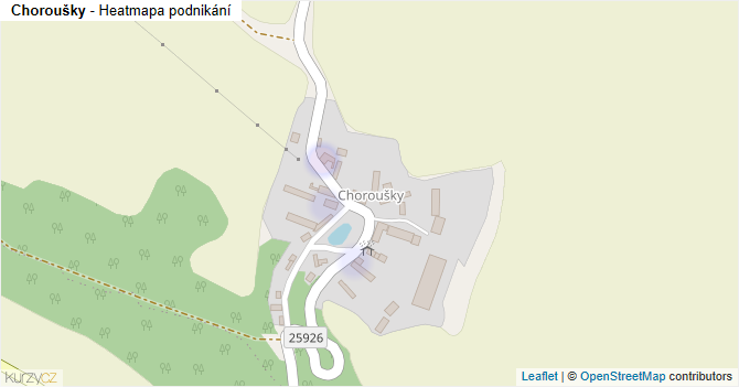 Choroušky - mapa podnikání