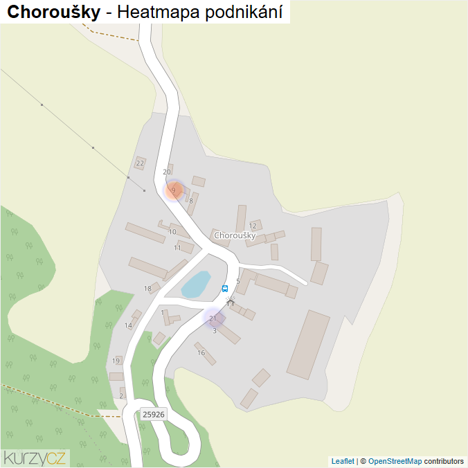 Mapa Choroušky - Firmy v části obce.