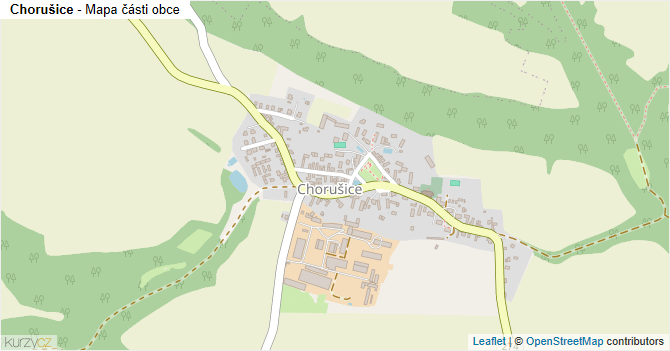Chorušice - mapa části obce