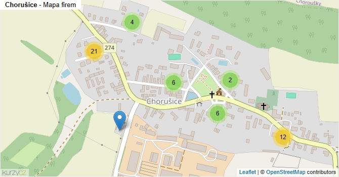 Chorušice - mapa firem