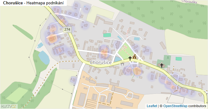 Chorušice - mapa podnikání