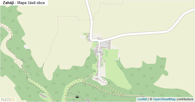 Zahájí - mapa části obce