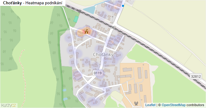 Choťánky - mapa podnikání