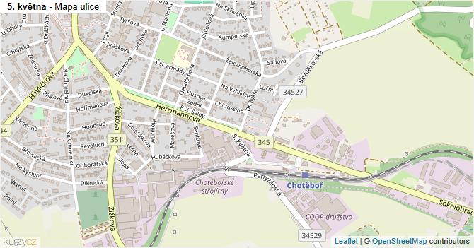 5. května - mapa ulice