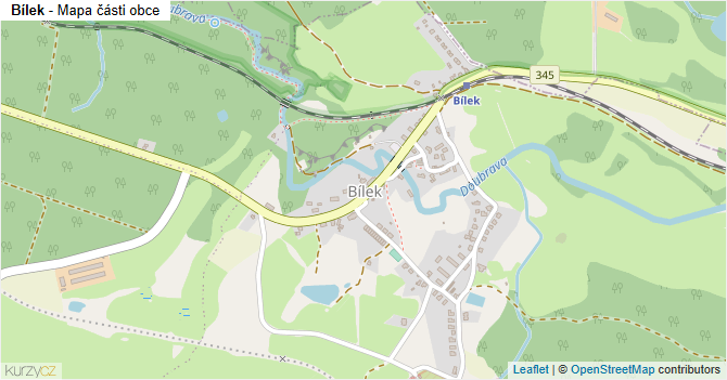 Bílek - mapa části obce