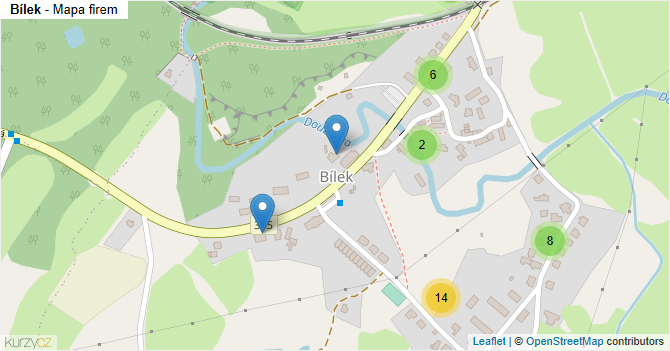 Bílek - mapa firem