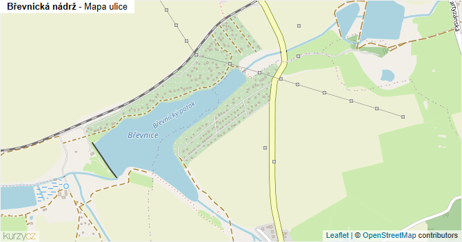 Břevnická nádrž - mapa ulice