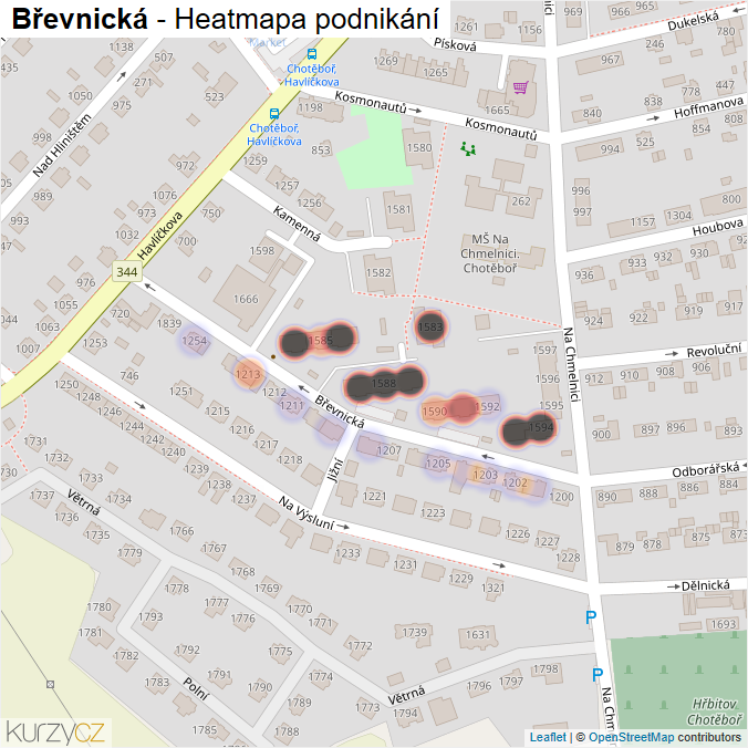 Mapa Břevnická - Firmy v ulici.