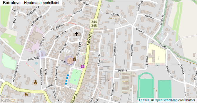 Buttulova - mapa podnikání