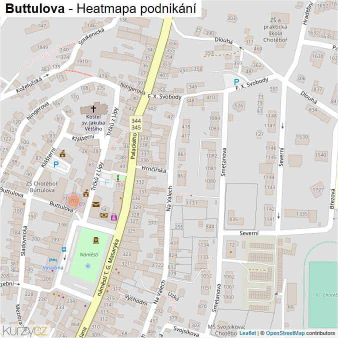 Mapa Buttulova - Firmy v ulici.