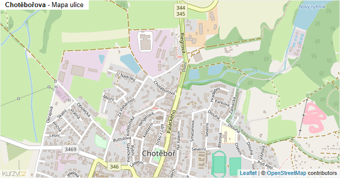 Chotěbořova - mapa ulice