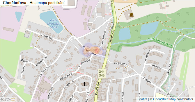 Chotěbořova - mapa podnikání