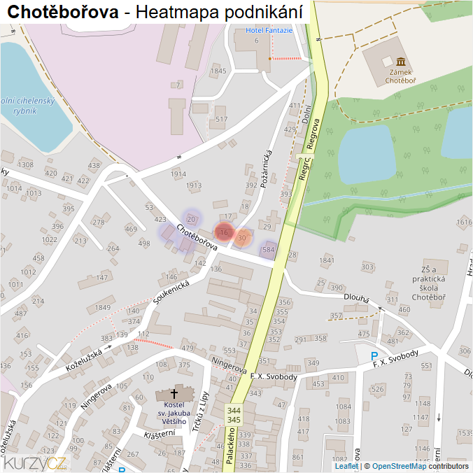 Mapa Chotěbořova - Firmy v ulici.