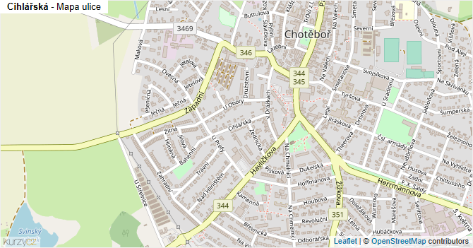 Cihlářská - mapa ulice
