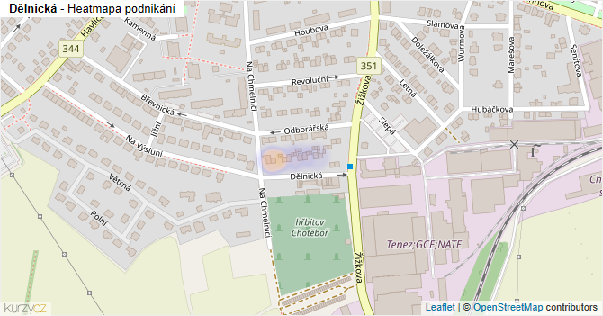 Dělnická - mapa podnikání