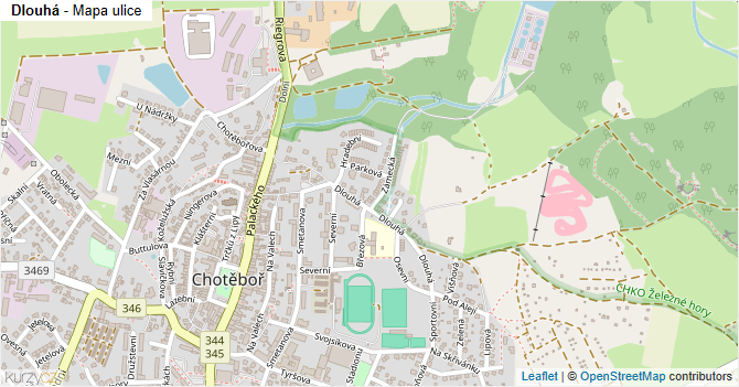 Dlouhá - mapa ulice
