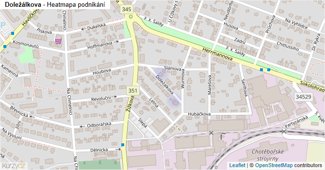 Doležálkova - mapa podnikání