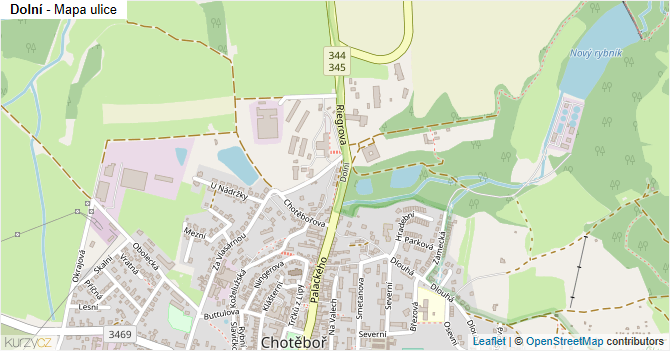Dolní - mapa ulice