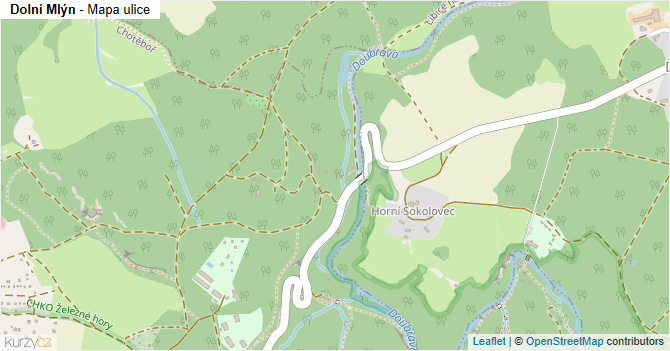 Dolní Mlýn - mapa ulice