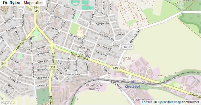 Dr. Rykra - mapa ulice