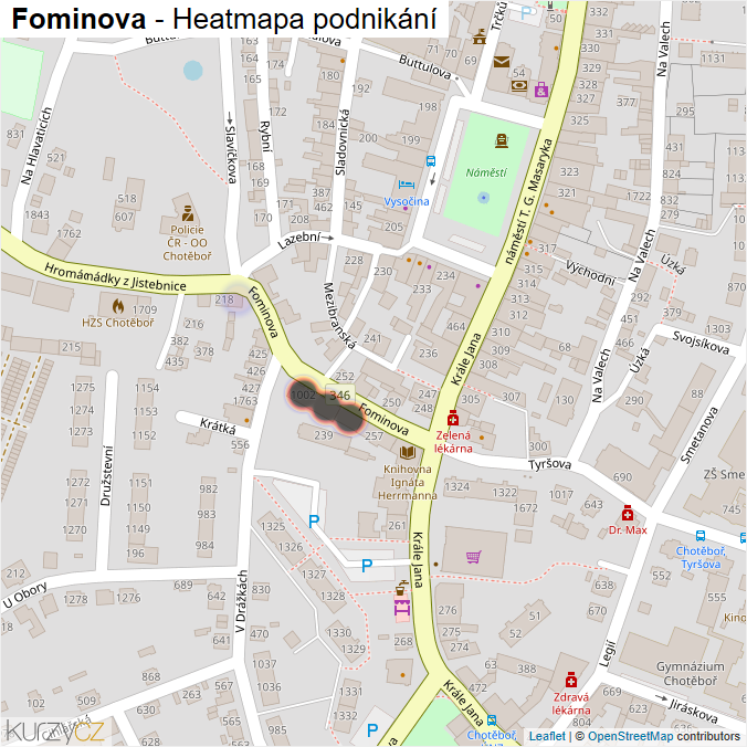 Mapa Fominova - Firmy v ulici.