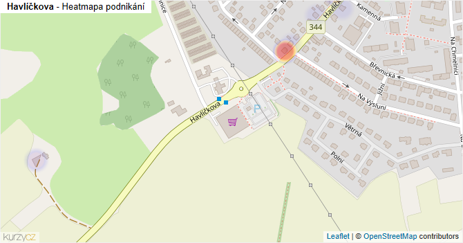 Havlíčkova - mapa podnikání