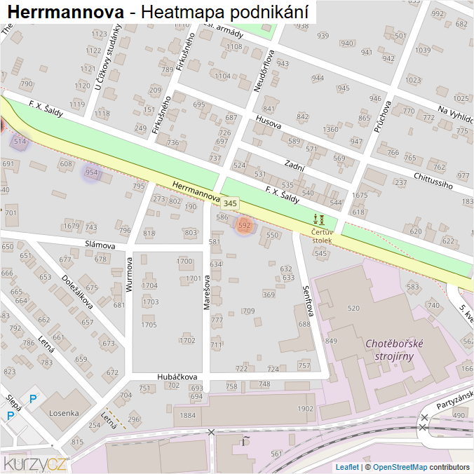 Mapa Herrmannova - Firmy v ulici.