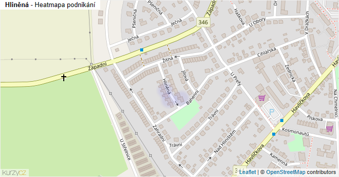 Hliněná - mapa podnikání