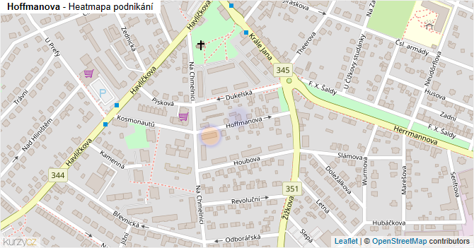 Hoffmanova - mapa podnikání