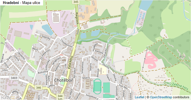 Hradební - mapa ulice
