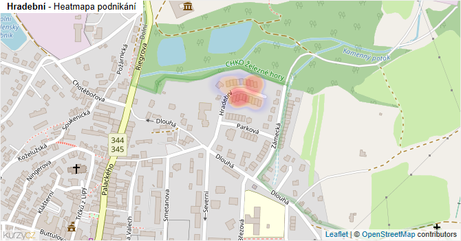 Hradební - mapa podnikání