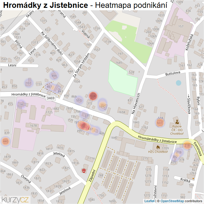 Mapa Hromádky z Jistebnice - Firmy v ulici.