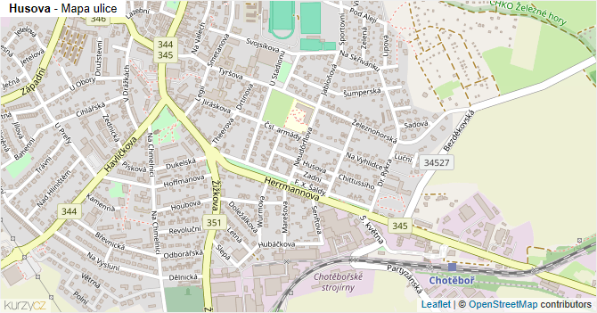Husova - mapa ulice