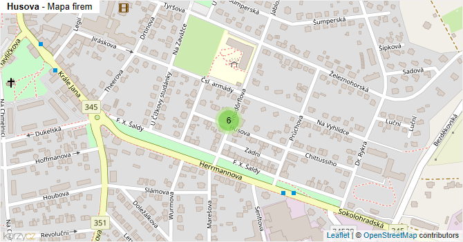 Husova - mapa firem