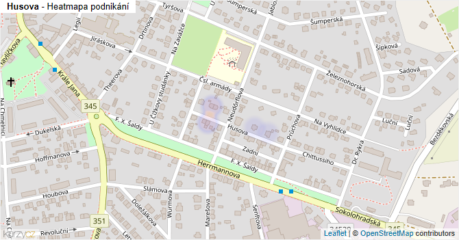 Husova - mapa podnikání