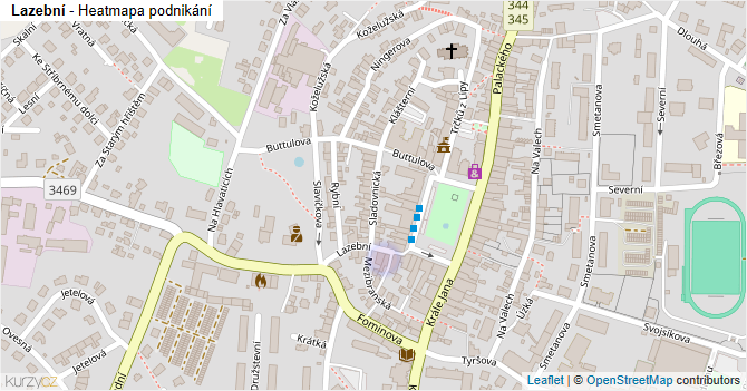 Lazební - mapa podnikání