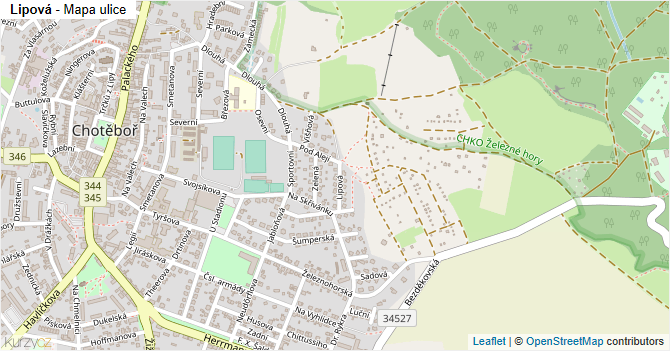 Lipová - mapa ulice
