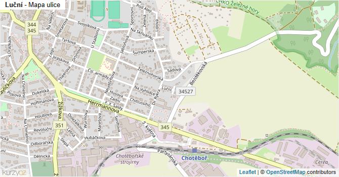 Luční - mapa ulice