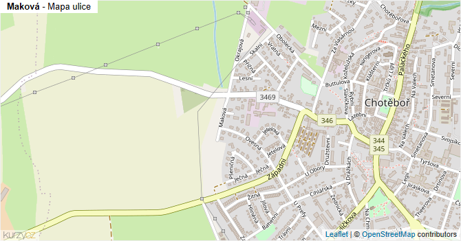 Maková - mapa ulice