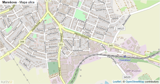 Marešova - mapa ulice