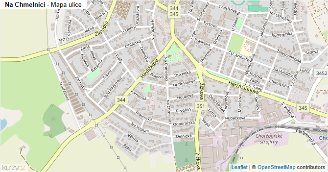 Na Chmelnici - mapa ulice