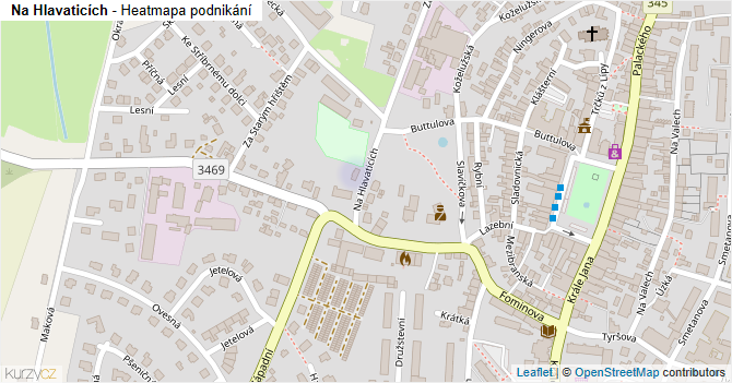 Na Hlavaticích - mapa podnikání