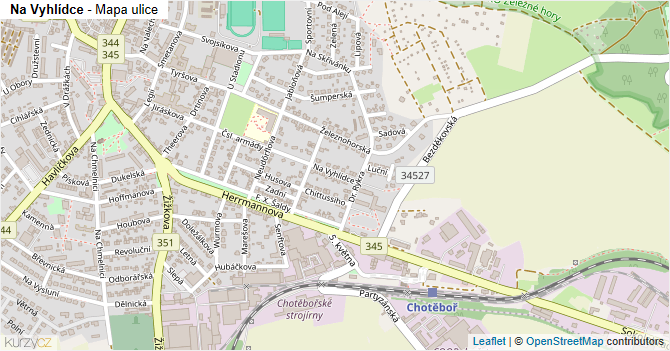 Na Vyhlídce - mapa ulice
