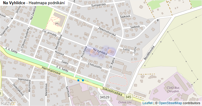 Na Vyhlídce - mapa podnikání