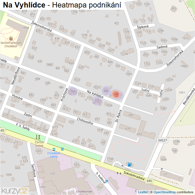 Mapa Na Vyhlídce - Firmy v ulici.
