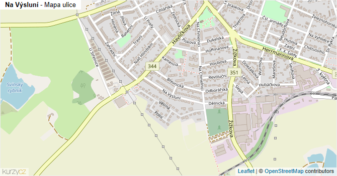 Na Výsluní - mapa ulice