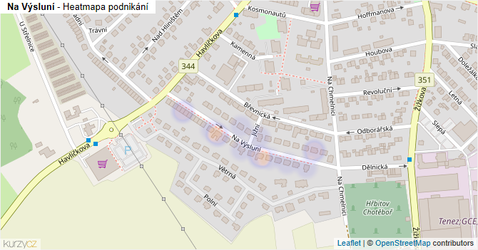 Na Výsluní - mapa podnikání