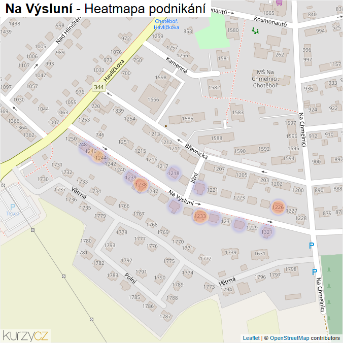 Mapa Na Výsluní - Firmy v ulici.