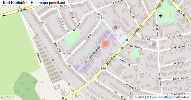 Nad Hliništěm - mapa podnikání